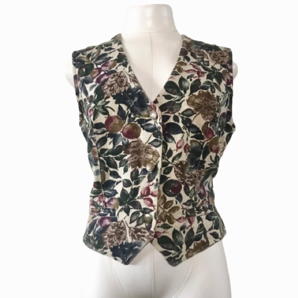 Vintage JONES & CO Grape Vine Print Vest